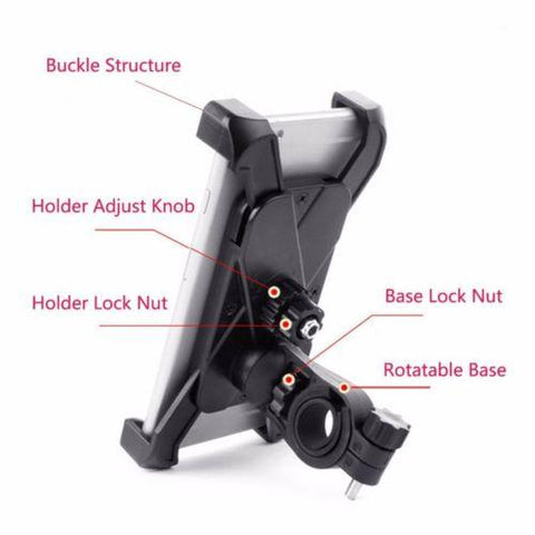 Encust Universal Cell Phone Bicycle Rack Handlebar & Motorcycle Mount Holder