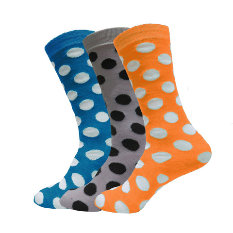 3 or 6  Pairs Women's Casual or Dress Polka Dot Crew Socks