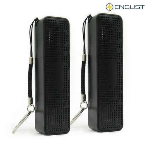 Encust Black Small Keychain Portable Power Bank Phone Charge (2 Pack)