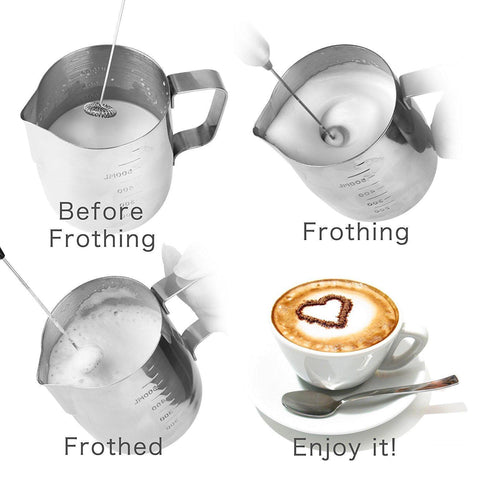 Encust Handheld Battery Operated Electric Foam Maker and Milk Frother for Coffee, Latte, Cappuccino, or Hot Chocolate