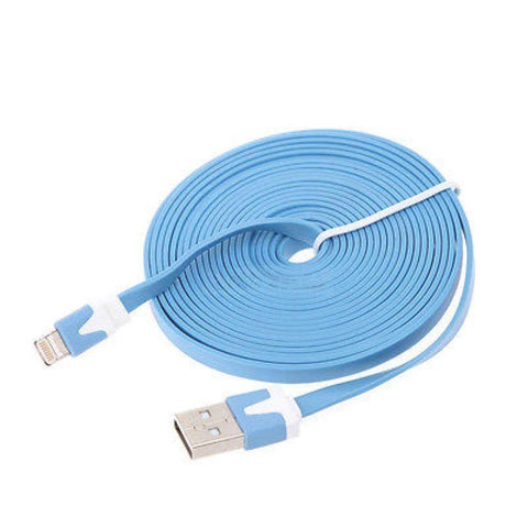 8 Pin USB Flat 3 Foot Lightning Cable Charger Data Cord iPhone 6,Plus 5 Assorted