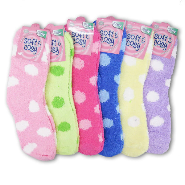 Women's Colorful Soft & Cozy Warm Microfiber Fuzzy Crew Socks 6 or 12 Pairs