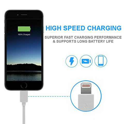 Encust 3 Port Universal USB Car charger Adapter W/ 3 Ft Lightning Cable for iPhone