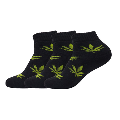 12 Pairs Dozen Ankle Socks Sports Weed Leaf Marijuana Cotton Mens Womens Stretch