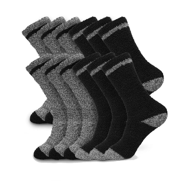 2,4,6 or 12 Pairs Beverly Hills Polo Club Men's Thick Fuzzy Slipper Socks