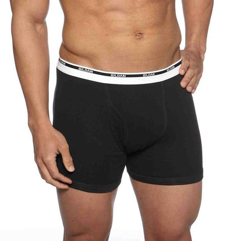 Gildan Mens Boxer Briefs Premium 100% Cotton Comfort Plush Waistband