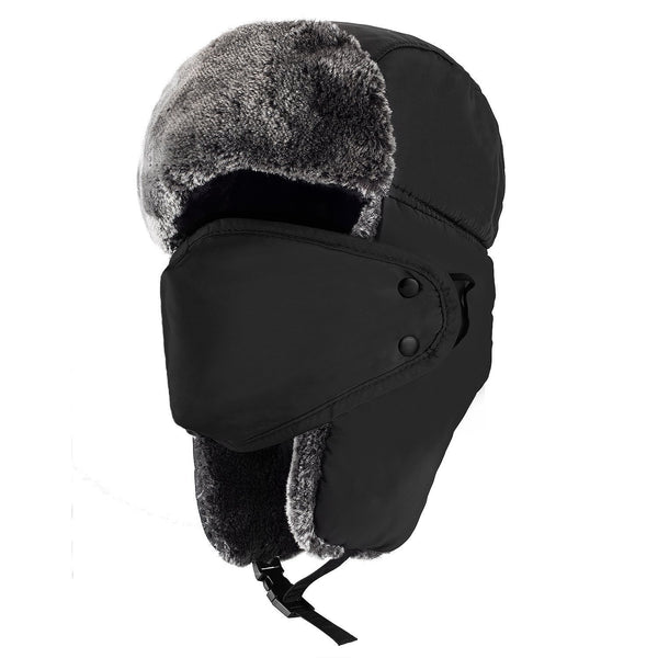 Unisex Winter Trooper Trapper Hat Hunting Russian Hat Ear Flap With Windproof Mask