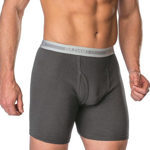 Gildan Mens Boxer Briefs Premium 100% Cotton Comfort Plush Waistband