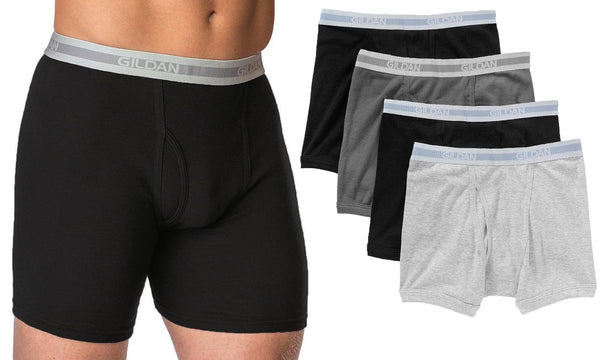 Gildan Mens Boxer Briefs Premium 100% Cotton Comfort Plush Waistband