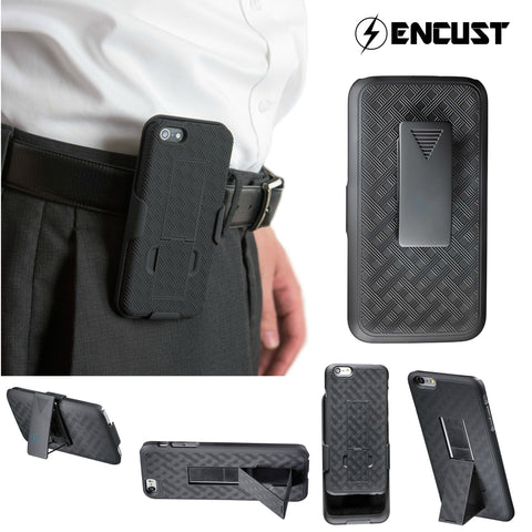 iPhone 7/7+ 6 / 6S or Plus Cover Case With Kick Stand Holster Belt Clip Combo