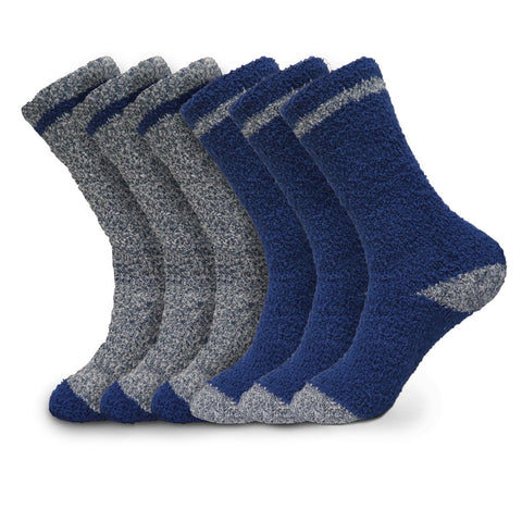 2,4,6 or 12 Pairs Beverly Hills Polo Club Men's Thick Fuzzy Slipper Socks