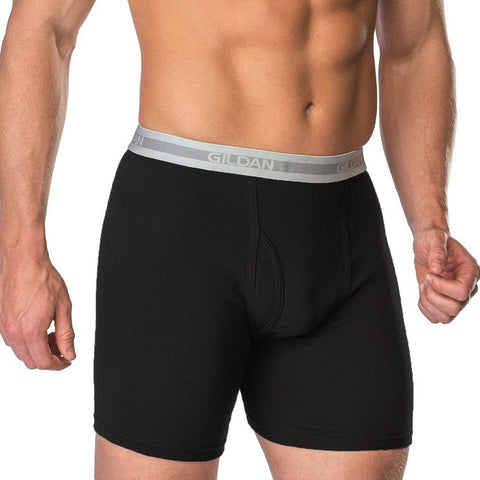 Gildan Mens Boxer Briefs Premium 100% Cotton Comfort Plush Waistband