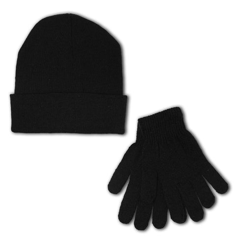 Women's Basic Hat & Gloves Winter Bundle Set