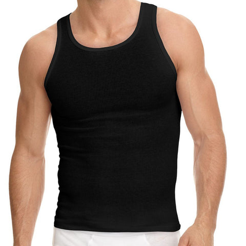 3-6 Packs Mens 100% Cotton Tank Top A-Shirt Wife Beater Ribbed  Undershirt