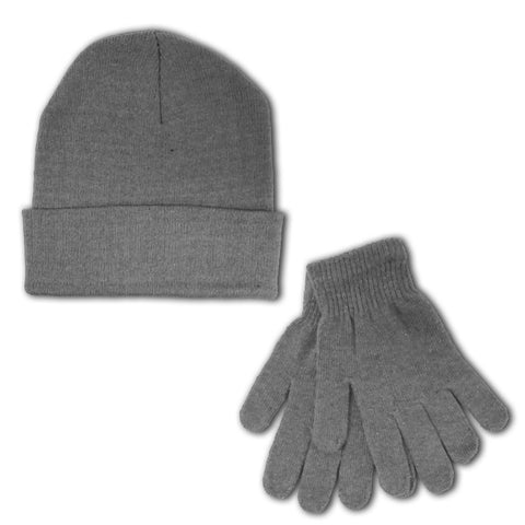 Women's Basic Hat & Gloves Winter Bundle Set