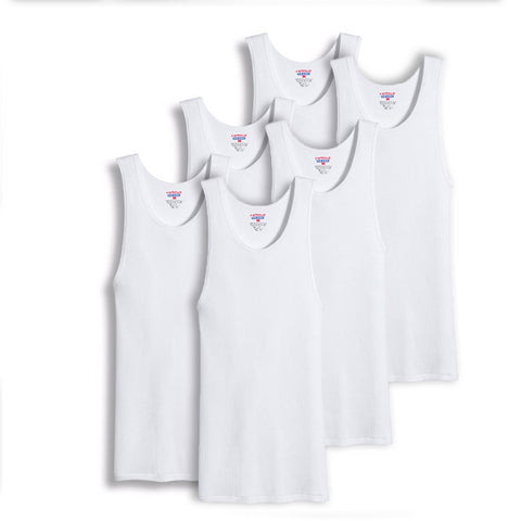 3-6 Packs Mens 100% Cotton Tank Top A-Shirt Wife Beater Ribbed  Undershirt