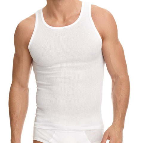 3-6 Packs Mens 100% Cotton Tank Top A-Shirt Wife Beater Ribbed  Undershirt