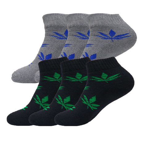 12 Pairs Dozen Ankle Socks Sports Weed Leaf Marijuana Cotton Mens Womens Stretch