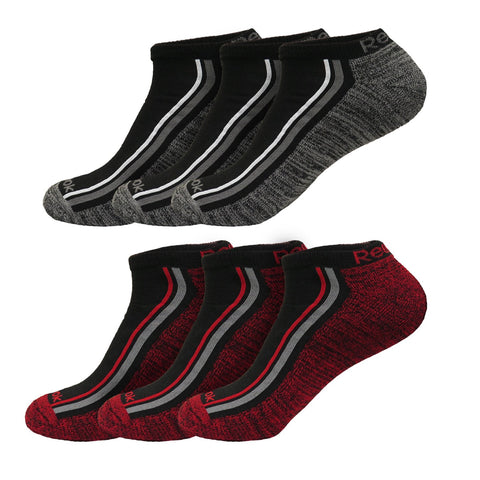 Reebok Men's 6 Pairs Cushion Stretch Low Cut Reinforced Athletic Socks