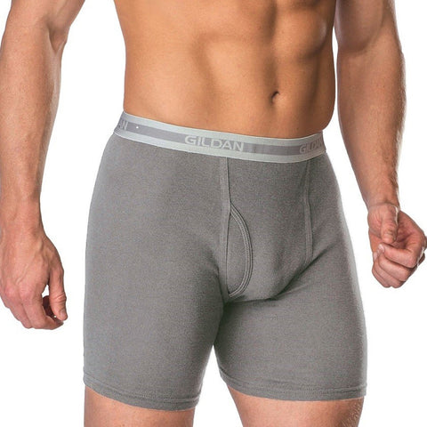 Gildan Mens Boxer Briefs Premium 100% Cotton Comfort Plush Waistband