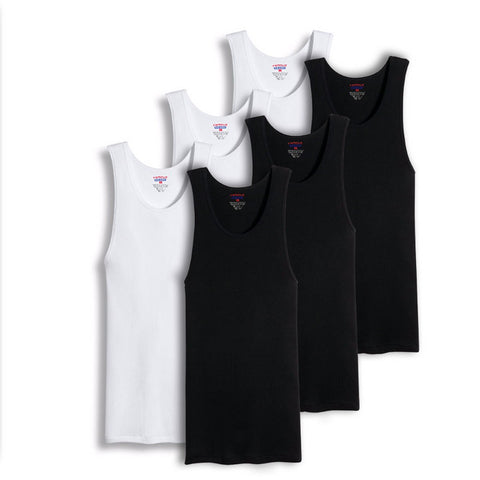 3-6 Packs Mens 100% Cotton Tank Top A-Shirt Wife Beater Ribbed  Undershirt