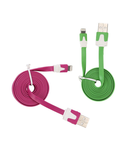 8 Pin USB Flat 3 Foot Lightning Cable Charger Data Cord iPhone 6,Plus 5 Assorted