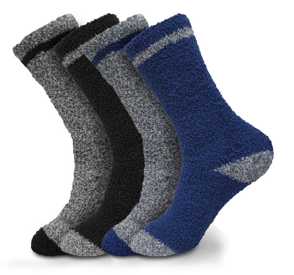 2,4,6 or 12 Pairs Beverly Hills Polo Club Men's Thick Fuzzy Slipper Socks