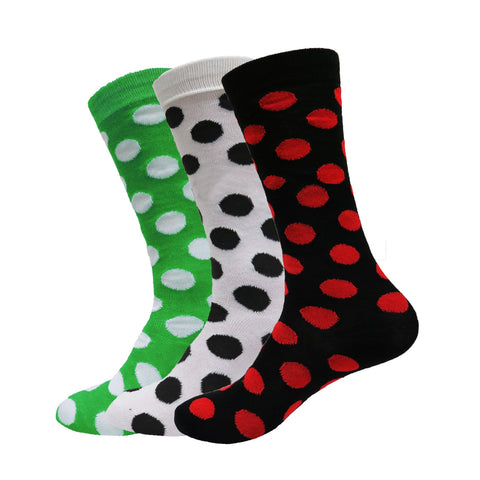 3 or 6  Pairs Women's Casual or Dress Polka Dot Crew Socks