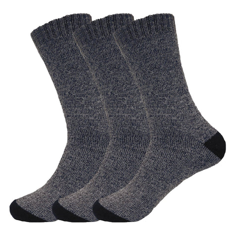 Men's Herringbone Warm Winter Crew Boot  Socks, Value Pack