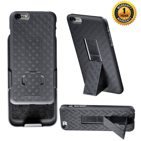 iPhone 7/7+ 6 / 6S or Plus Cover Case With Kick Stand Holster Belt Clip Combo