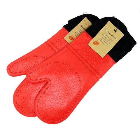 Magg Professional Long Heat Resistant Silicone Lined Grip Oven Potholder Kitchen Mitts- For Hot Surfaces